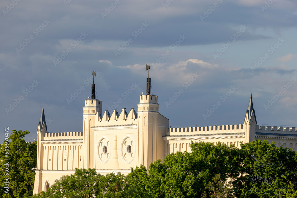 Lublin Castle, main entrance gate of the neo-gothic part of the building, Lublin, Poland