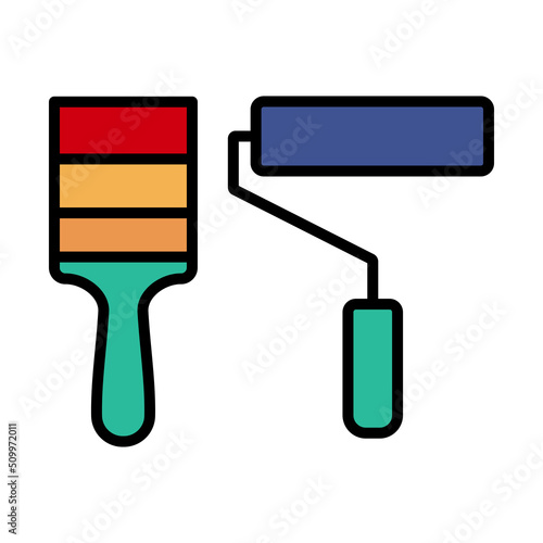Icon Of Construction Paint Brushes