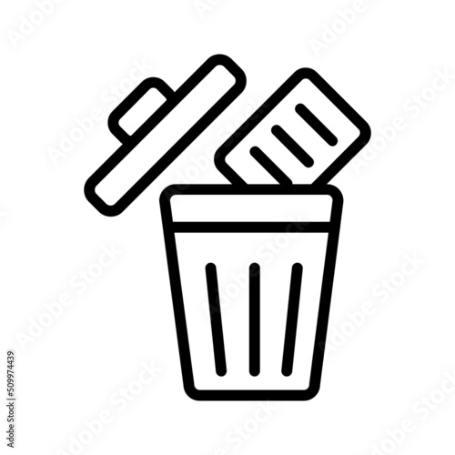 Black line icon for Delete