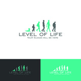 A set of life growth of from infancy to old age symbol logo design vector illustration