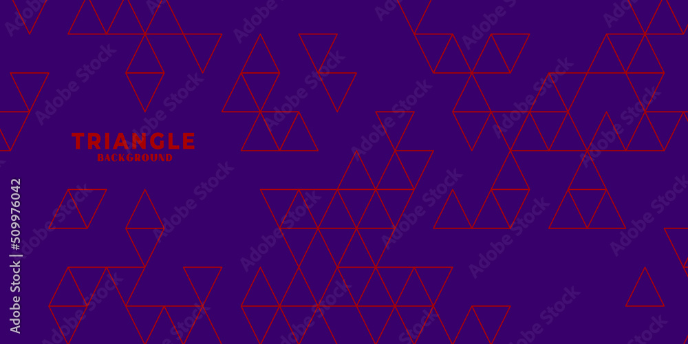 Fototapeta premium Red triangle line and purple background