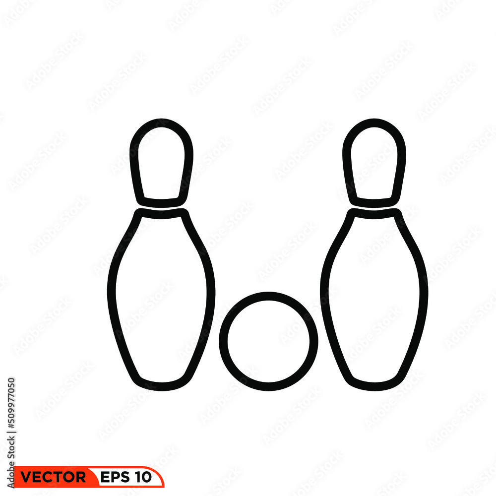 Icon vector graphic of bowling sport Icon vector graphic of bowling sport