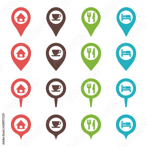 Map pin icon set