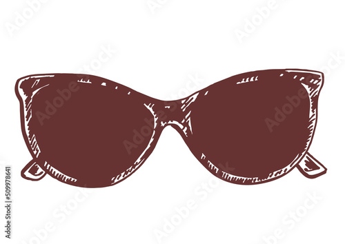 Sunglasses with on a white background. Hand drawn Sketch vector sunglasses vector illustration