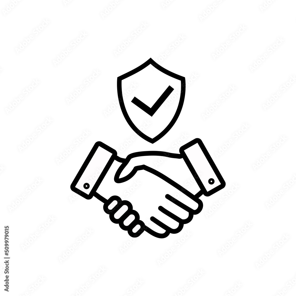 Trust icon vector. Handshake icon. Partnership and agreement symbol. Trust for protection Trust icon vector. Handshake icon. Partnership and agreement symbol. Trust for protection