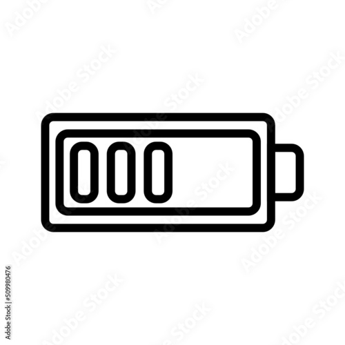 Black line icon for Battery