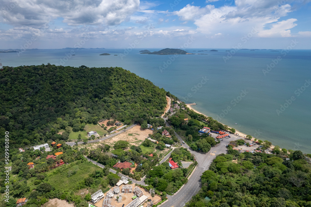 Aerial view of the coastline in Cambodia. Aerial view of the coastline in Cambodia.