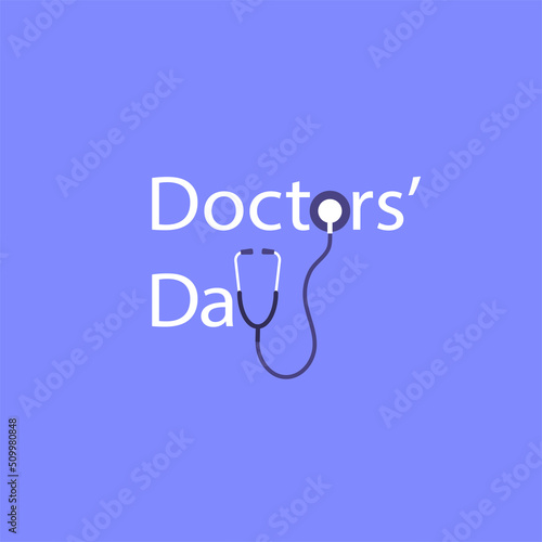 World Doctors day poster flat vector illustration