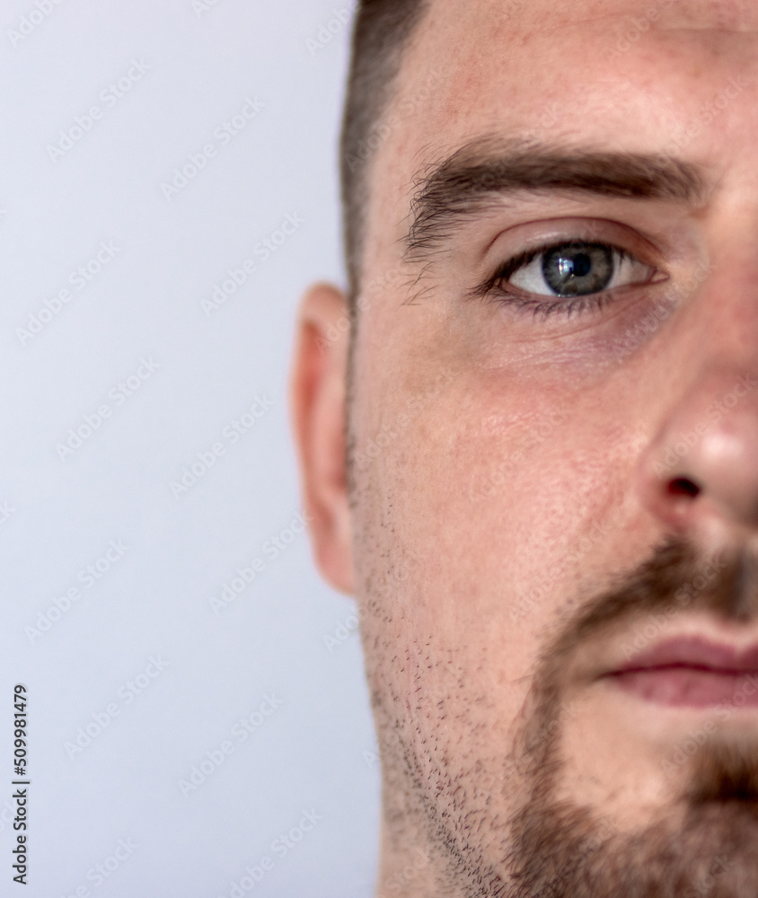 Close-up of a man staring at the camera Close-up of a man staring at the camera