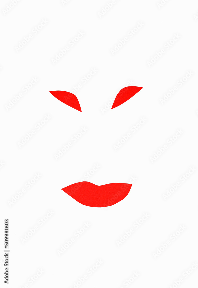 abstract red paper shapes isolated on white background abstract red paper shapes isolated on white background