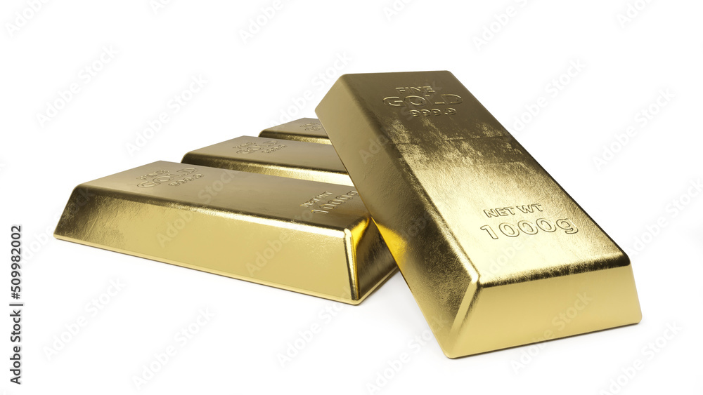 Gold bar isolated on white background. Financial or trading concept. 3d rendering. Gold bar isolated on white background. Financial or trading concept. 3d rendering.