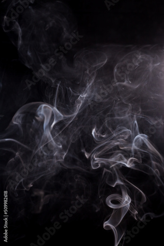 Smoke on a black background.