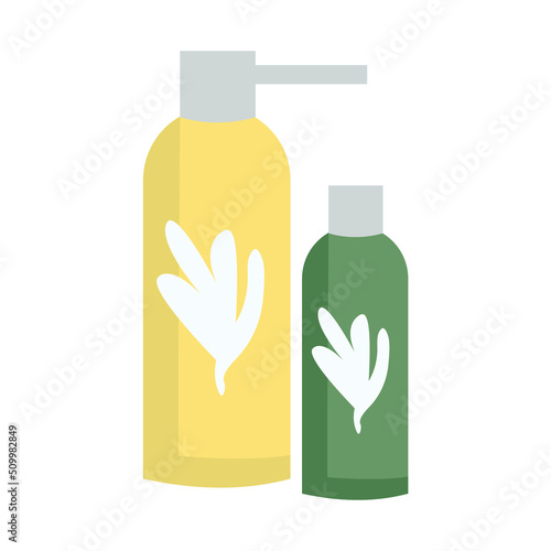 Hygiene cosmetics semi flat color vector object. Full sized item on white. Skincare products. Liquid soap and shampoo simple cartoon style illustration for web graphic design and animation