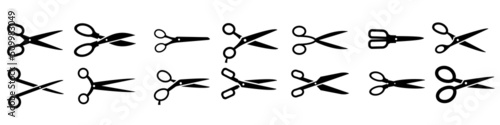 Canvastavla Scissors vector icon set. barber illustration sign collection.