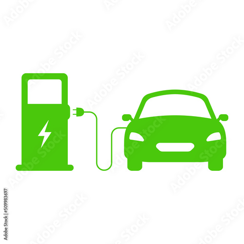 Charge Station for Ecology Hybrid Vehicle Silhouette Icon. Electric Car Charger Glyph Pictogram. Electric Car Recharge Sign. Eco Electro Energy for EV Green Icon. Isolated Vector Illustration