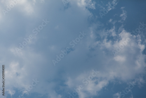 Blue sky with clouds.