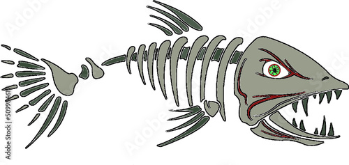 vector de esqueleto de pez afresivo