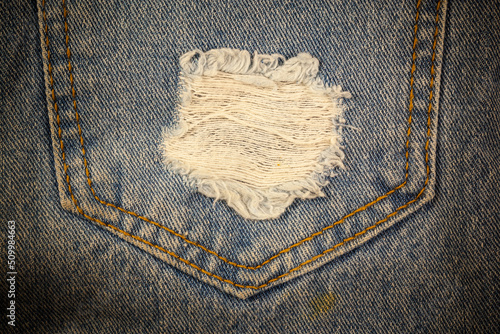 Torn denim vintage background.