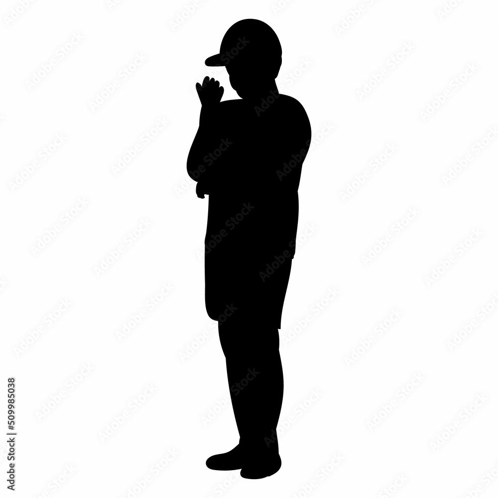 child black silhouette on white background, isolated, vector