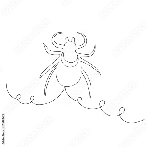 tick drawing by one continuous line, vector