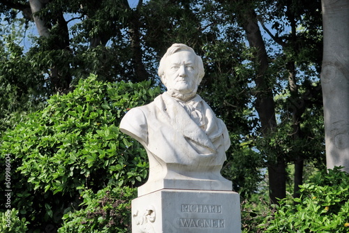 Buste de Richard Wagner. Giardini Pubblici. Venise. Italie.