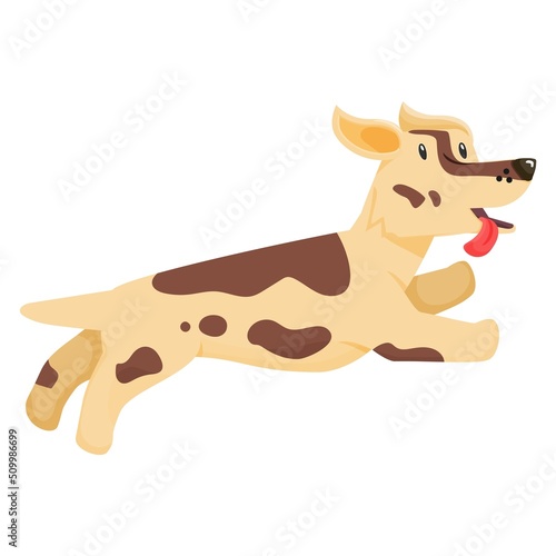 Cute dog, cartoon style, flat modern design.