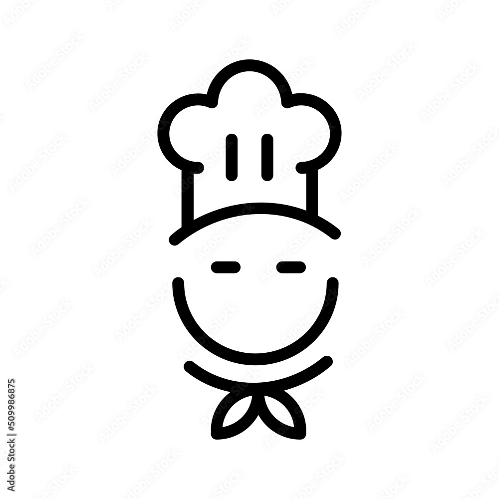 Black line icon for Chef