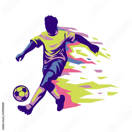 Colorful Illustration vector of Soccer Football Player