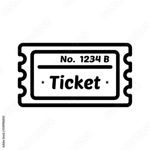 Black line icon for Ticket