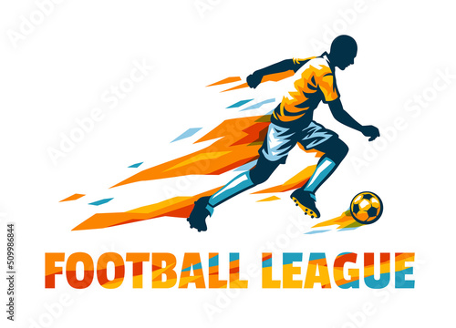 Football or Soccer League Event Bright Color Logo