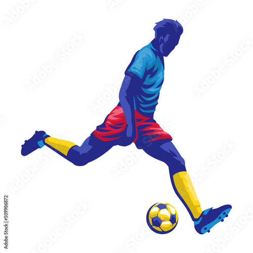 Football Player Shooting The Ball