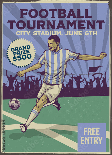 Football tournament vintage Poster Design