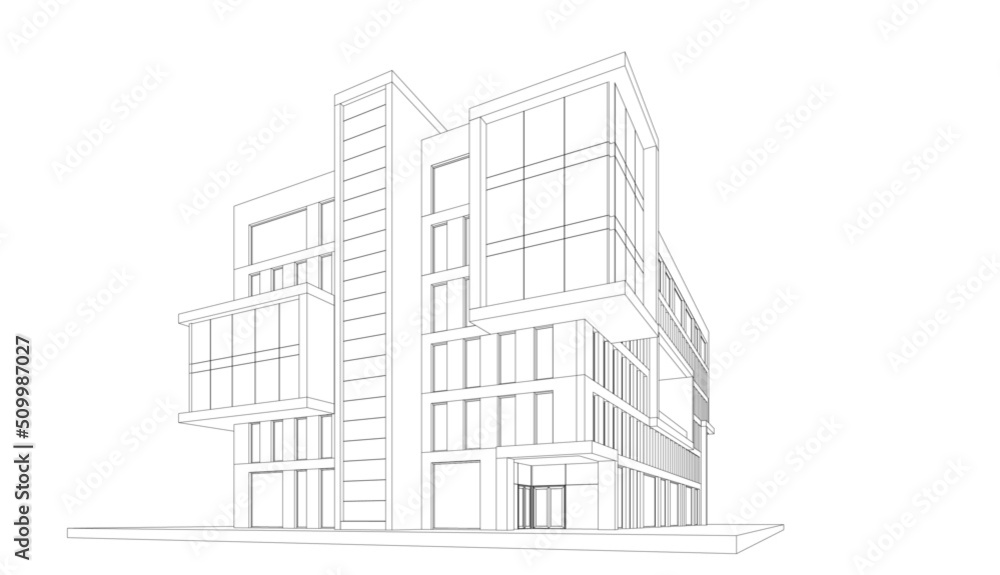 Office building architecture 3d rendering Office building architecture 3d rendering