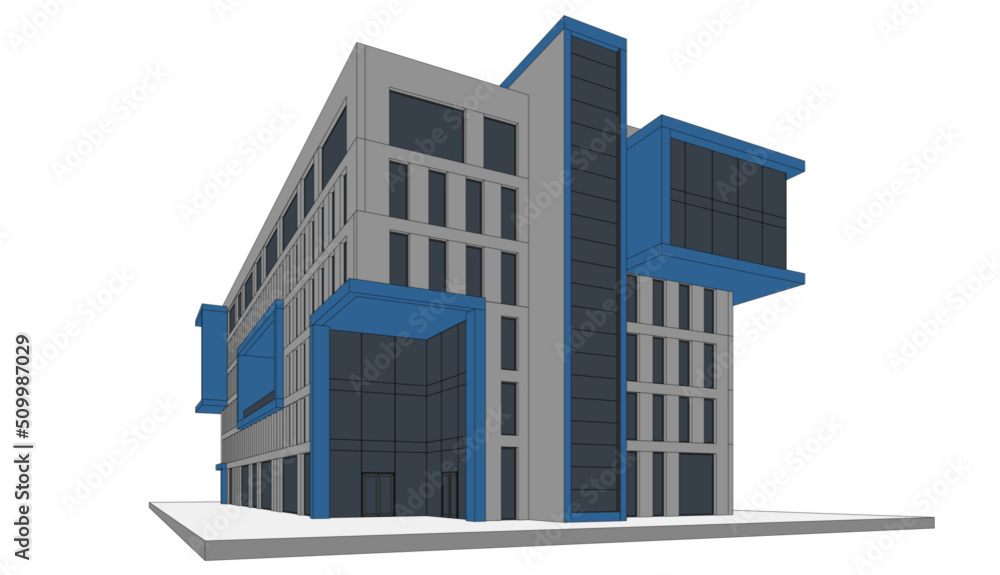 Office building architecture 3d rendering Office building architecture 3d rendering