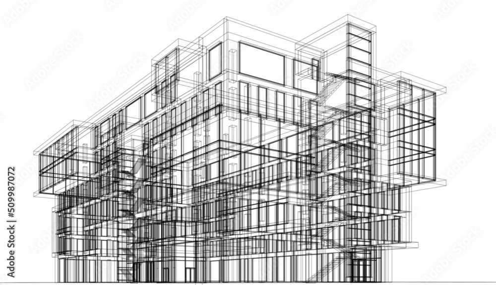 Office building architecture 3d rendering Office building architecture 3d rendering