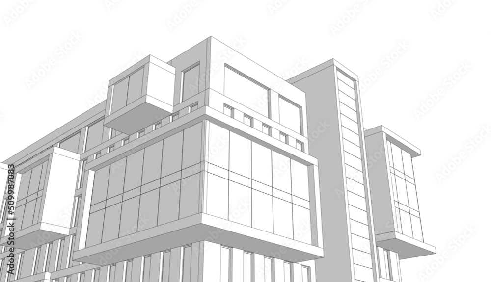 Office building architecture 3d rendering Office building architecture 3d rendering
