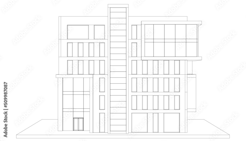 Office building architecture 3d rendering Office building architecture 3d rendering