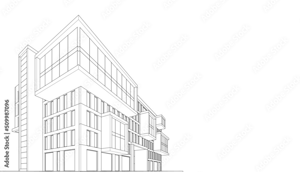 Office building architecture 3d rendering Office building architecture 3d rendering