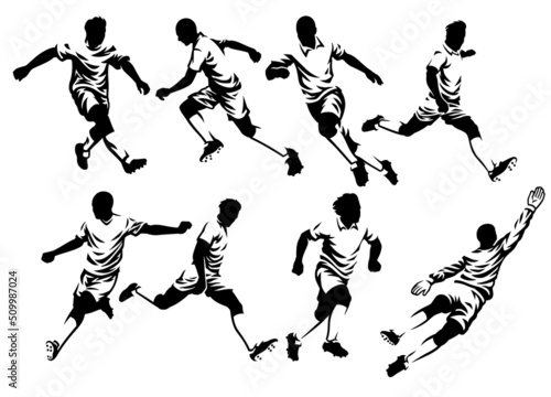 Set Silhouette Football Player