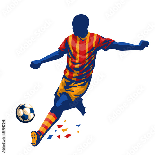 Soccer Player Shooting the Ball