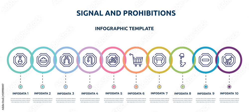 Vetor de signal and prohibitions concept infographic design template ...