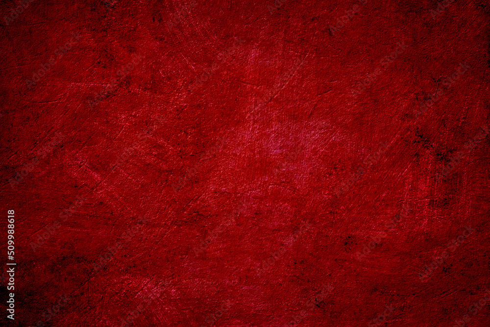 A red old wall cement grunge texture background. - obrazy, fototapety, plakaty 