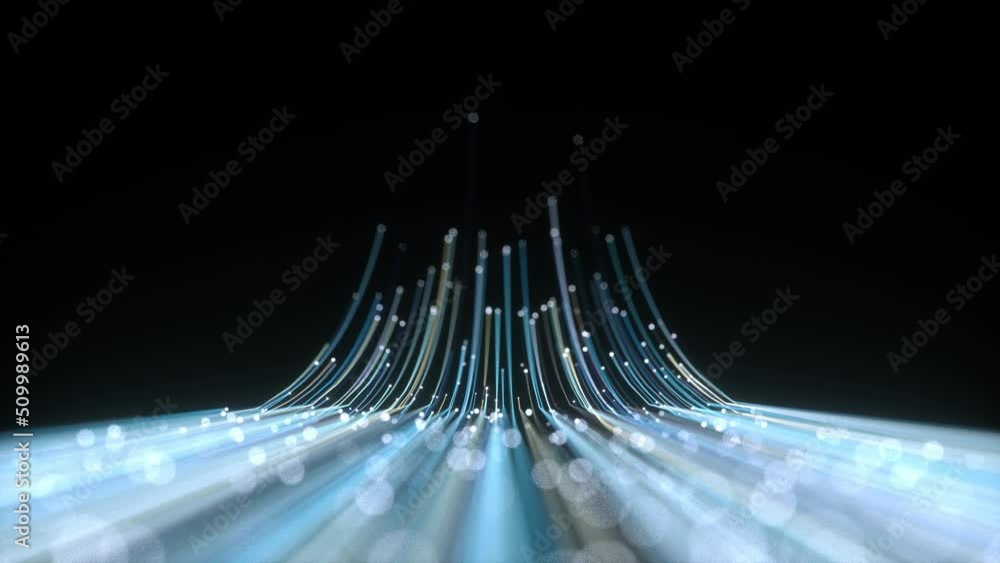 glittering particles moving as line 3d rendered
