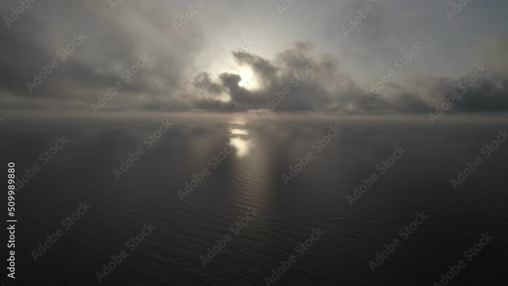 Fly through the clouds during sunrise. An epic shot of clouds in morning colors. Fly through the clouds during sunrise. An epic shot of clouds in morning colors.