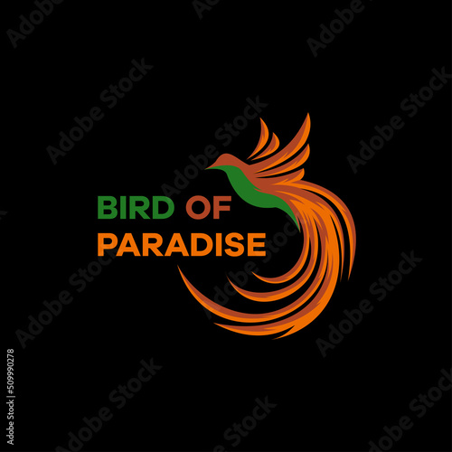 Bird of paradise modern logo template