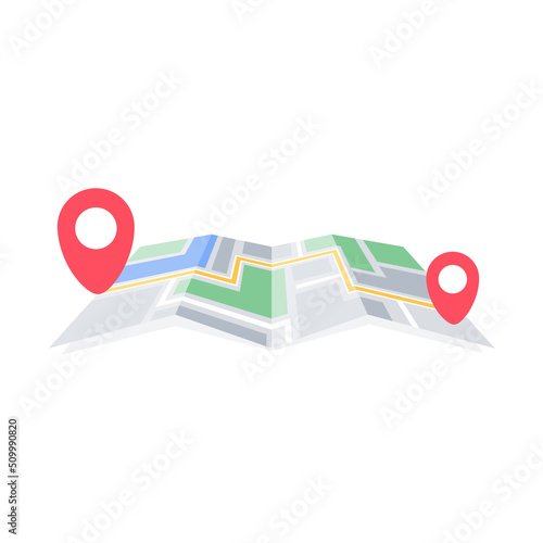 Map on the phone for navigation. sender to receiver