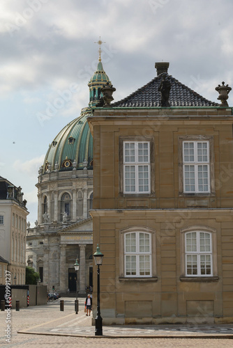 Amalienborg, royal palace and Mamorkirken, church in Copenhagen Denamrk © Mette