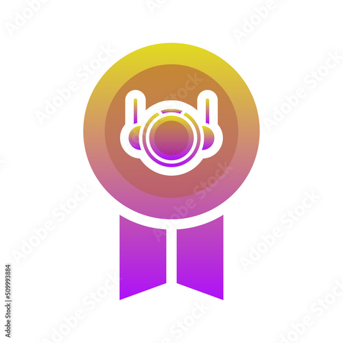 medal astronaut logo gradient design template icon