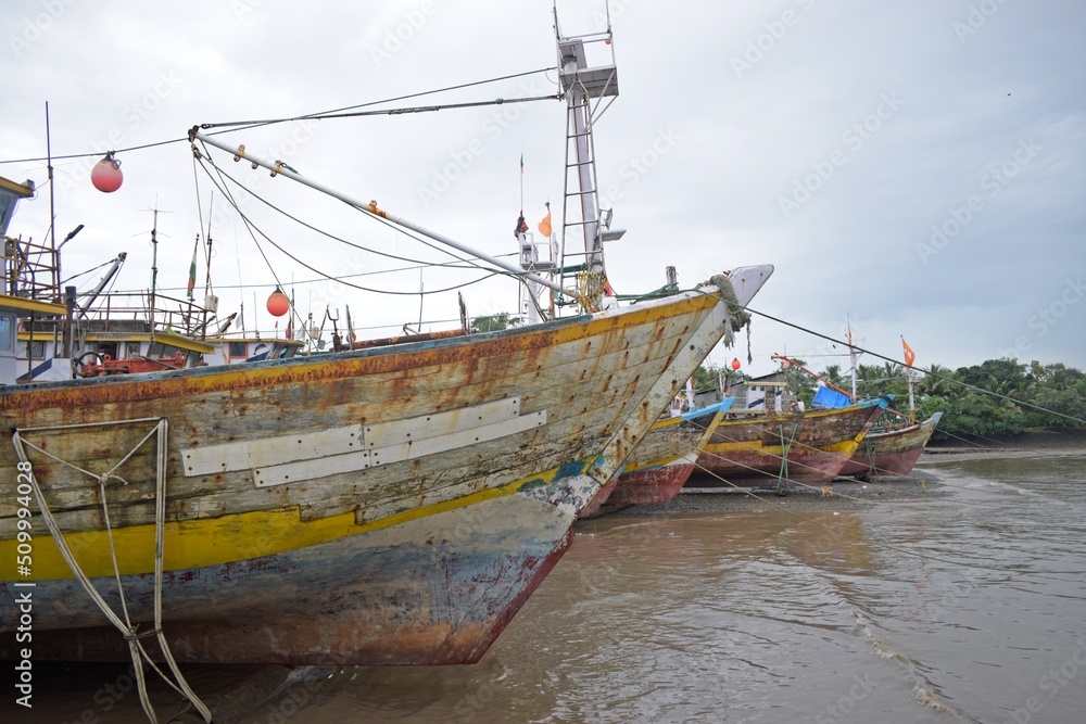 boats on the shore 