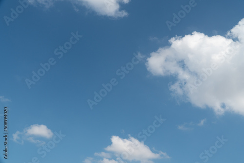 Blue sky with scattered white clouds